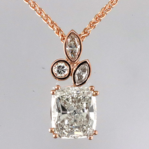 5 carat cushion cut pendant