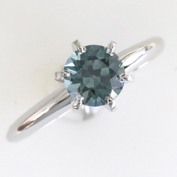 Solitaire blue green sapphire montana engagement ring 3
