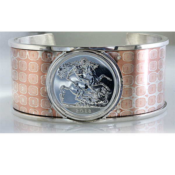Mens dragon coin cuff bracelet 4