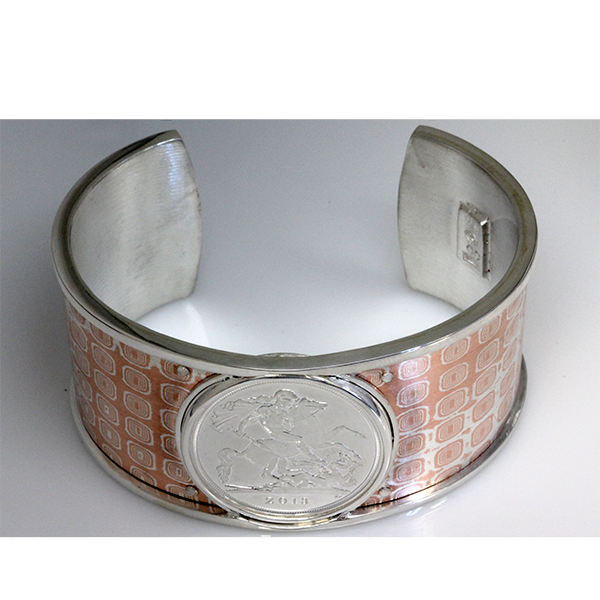 Mens dragon coin cuff bracelet 3