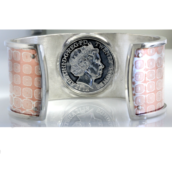 Mens dragon coin cuff bracelet 1