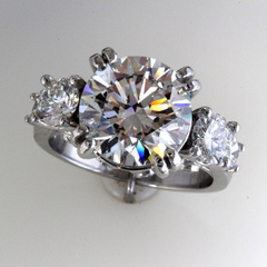 Accented 3 carat round diamond engagement ring 1