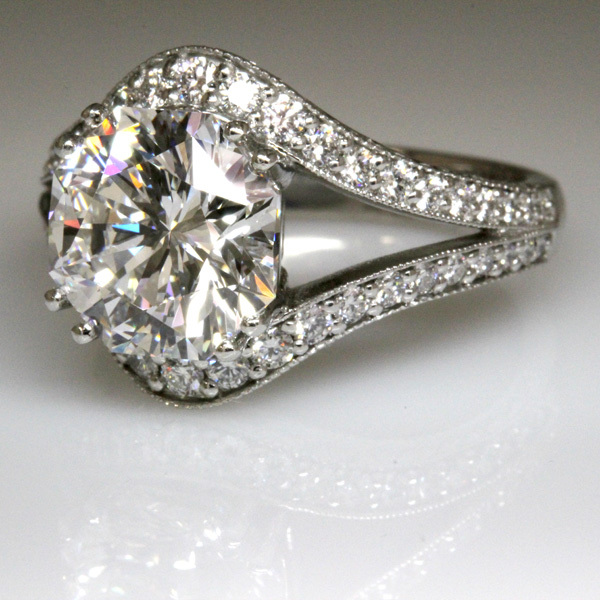 3 carat octagon diamond split shank wedding ring 2