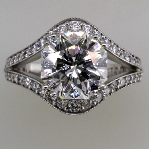 3 carat octagon diamond split shank wedding ring 3