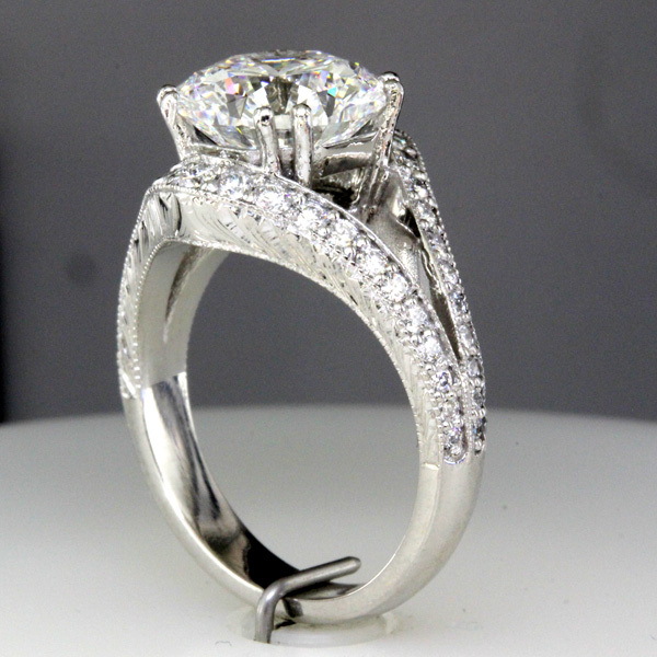 3 carat octagon diamond split shank wedding ring 4
