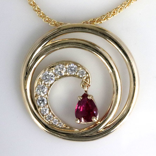 Custom ruby pendant wave 0