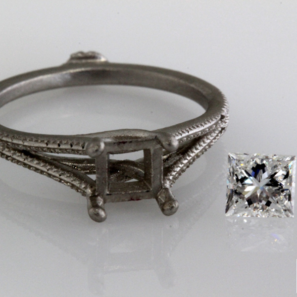 Princess cut engagement ring split shank 5
