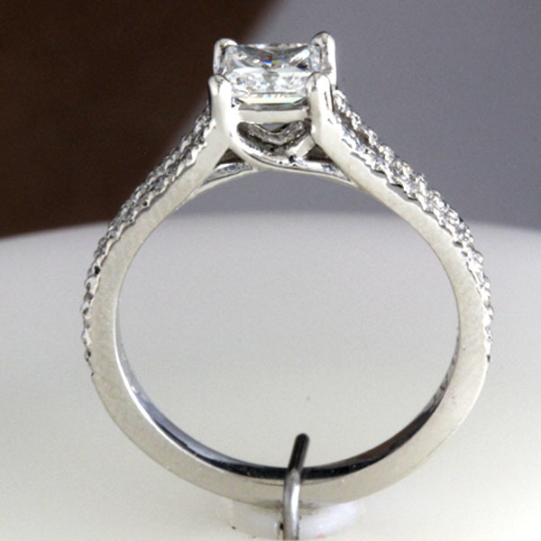 Princess cut engagement ring split shank 9