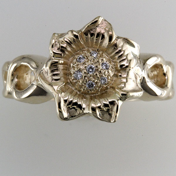 Sunflower diamond engagement ring 1
