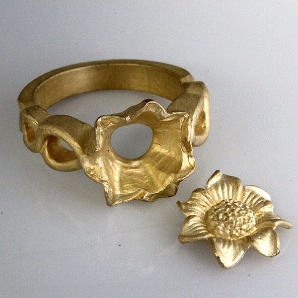 Sunflower diamond engagement ring 4