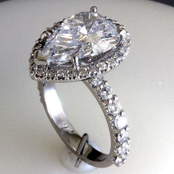 3 carat pear shaped diamond engagement ring 3