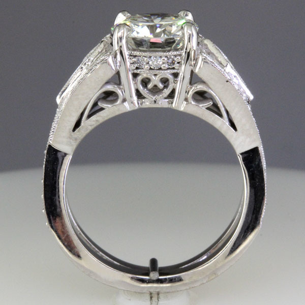 Kite shaped diamond engagement ring 3